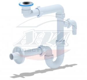 Сифон для умывальника 1 1/4 х 32 с отводом для ст. машины с прямой трубой 32