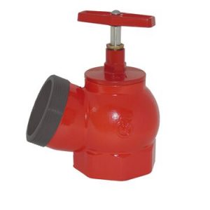 Клапан пожарного крана чугунный с внутренней/наружной резьбой Ду 65 угловой Цветлит